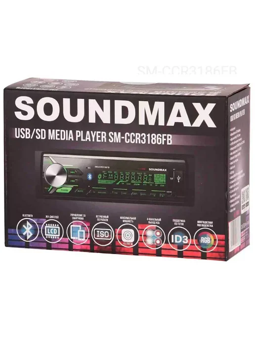 Soundmax Автомагнитола, магнитола в машину SM-CCR3186FB, 12В, вариант, фото 8