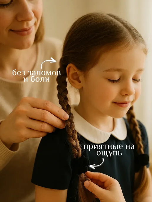 VAS collection Резинки для волос бархатные набор 2 штуки, черный, фото 6
