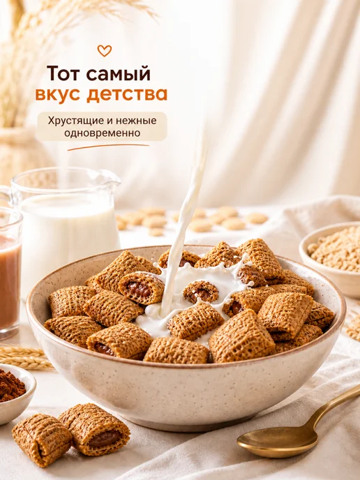 MmaKka Подушечки Готовый сухой завтрак с начинкой 3шт*130г, 3 шт, 130 г, фото 6