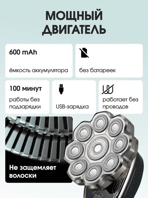Wunderbar Бритва мужская электрическая, черный, фото 2