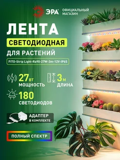 Фитолента для растений 3м IP65 полного спектра ЭРА 292421918 купить за 1 224 ₽ в интернет-магазине Wildberries