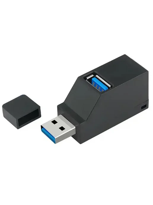 SiPl USB Hub разветвитель концентратор тройник, черный, фото 2