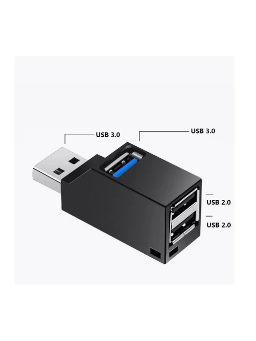 SiPl USB Hub разветвитель концентратор тройник, черный, фото 3