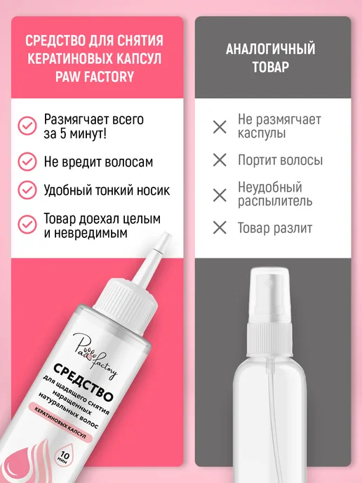 PAW FACTORY Жидкость для снятия нарощенных волос, вариант, фото 4