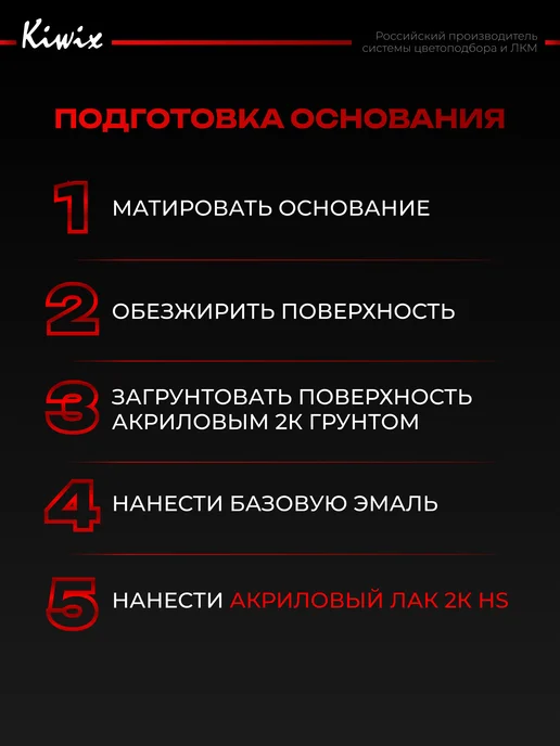 Kiwix Лак автомобильный 2K 505 1л+0,5л Premium, 1 л, 500 мл, фото 4