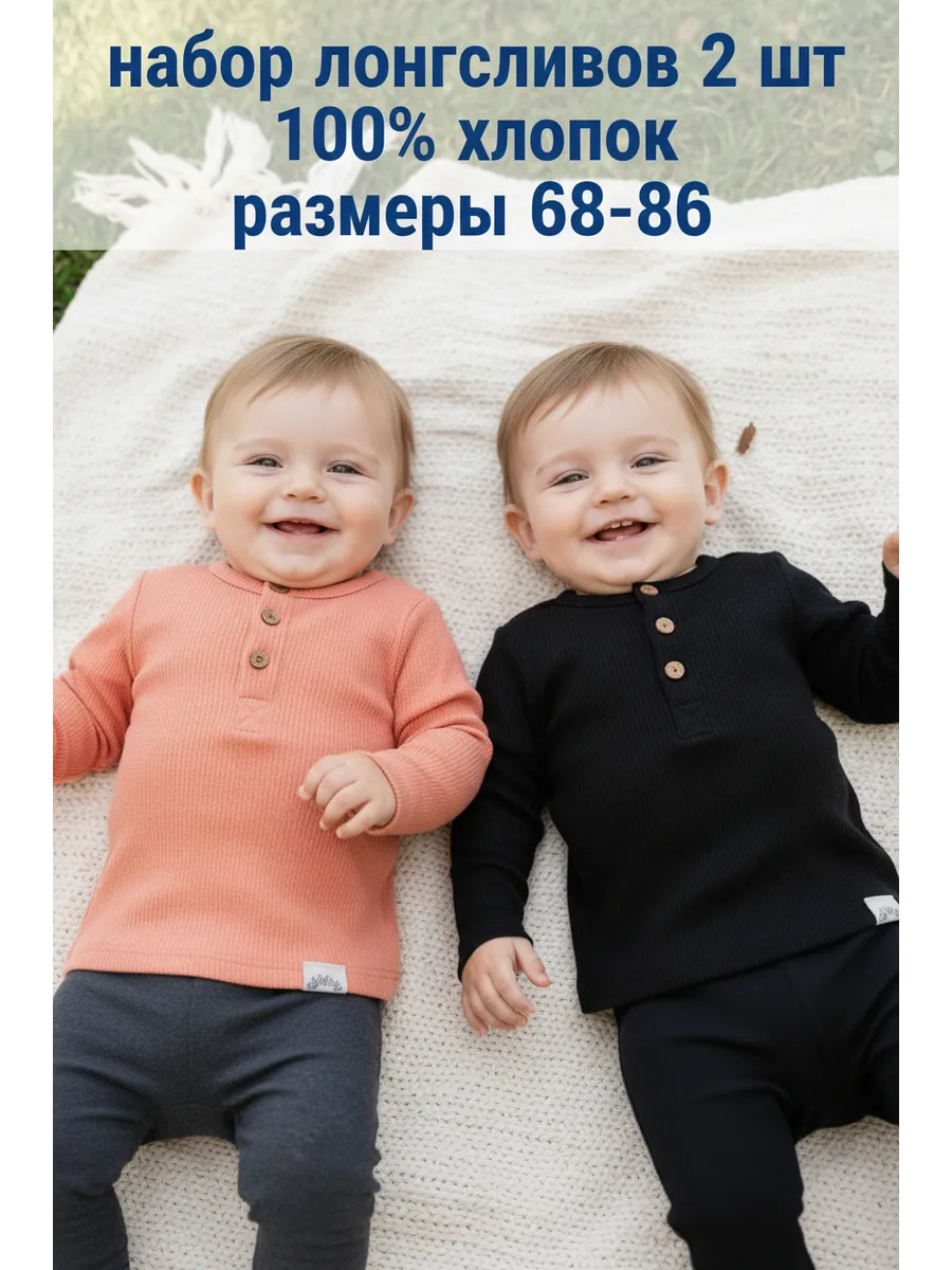 Набор детских кофт (2 шт.) из хлопковой вафли – Турция.