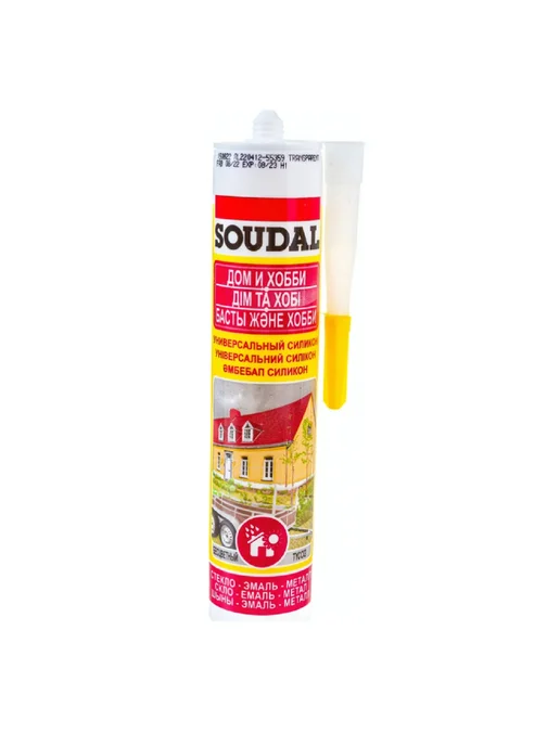 Soudal Герметик силиконовый бесцветный 280 мл, 280 мл, фото 2