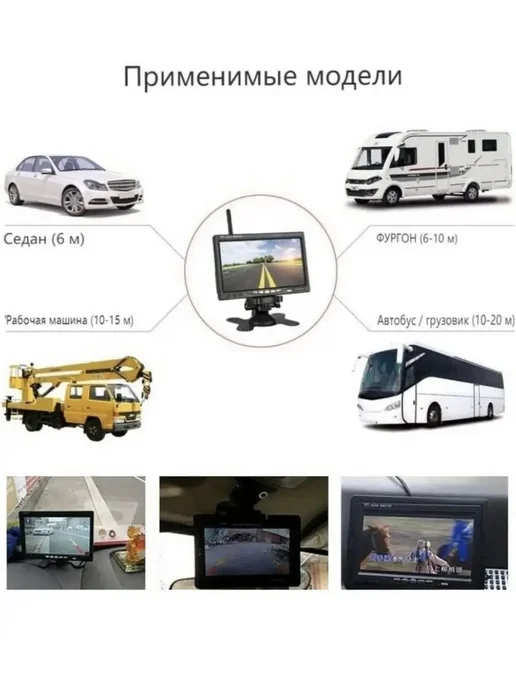 iTechMart Монитор автомобильный 7 дюймов для камеры заднего вида, 7, фото 3
