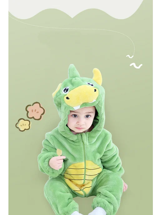 KIDWORLD Кигуруми детский динозавр, зеленый, фото 3