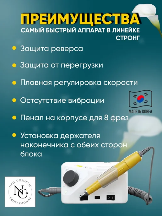 Strong Аппарат для маникюра и педикюра ONE H350RU, белый, фото 8
