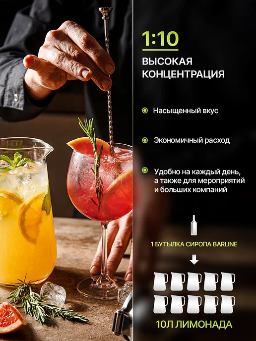 Barline Сироп Мохито для лимонада, коктейлей 1л, 1 л, фото 2