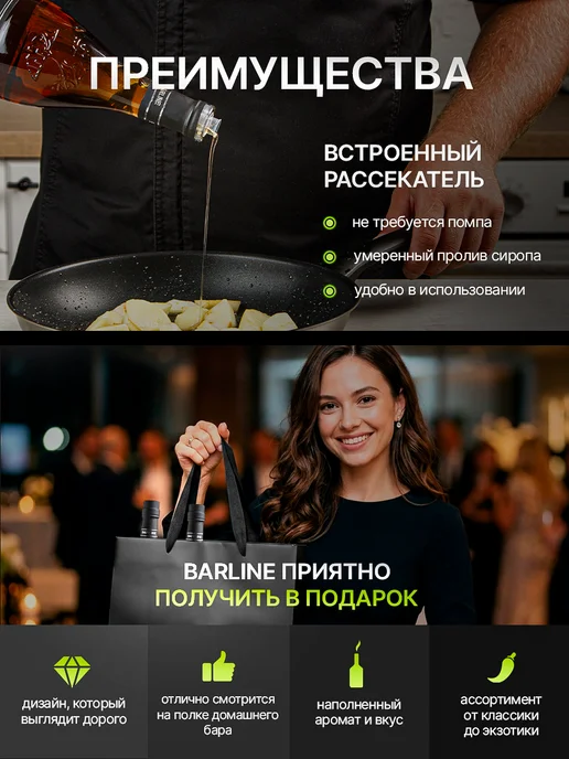 Barline Сироп Мохито для лимонада, коктейлей 1л, 1 л, фото 3