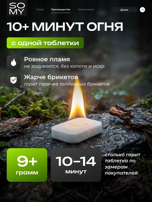 SoMy 150 • таблеток сухой спирт для розжига, вариант, фото 8