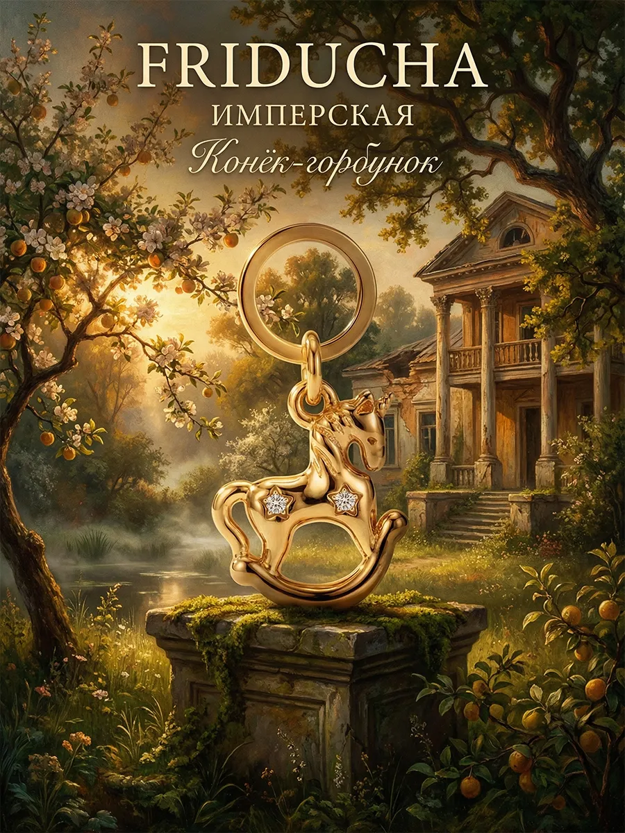 Подвеска «Конёк-Горбунок 2», лошадка, родий