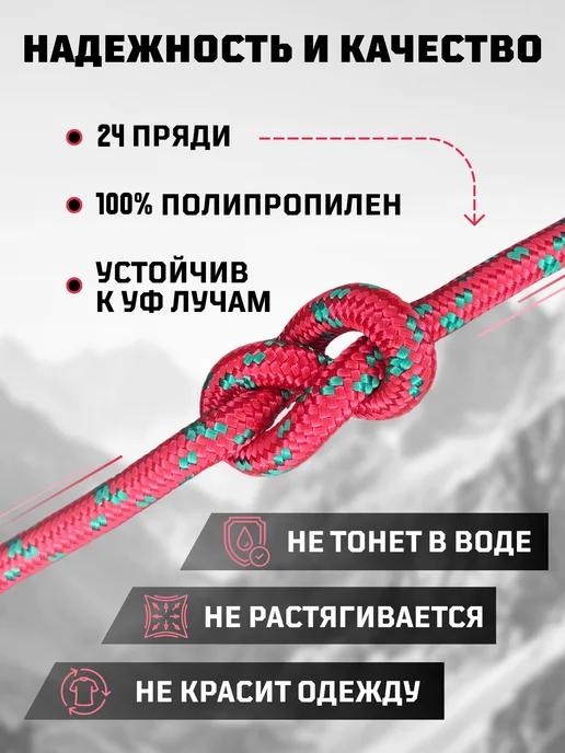 Ламакорд Веревка туристическая 12 мм 30 м зеленая, 20 м, фото 2