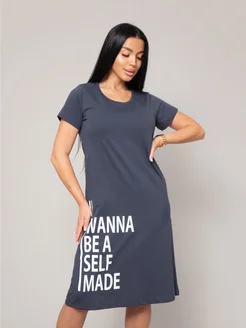 Туника платье домашнее трикотажное by Marina 293268090 купить за 693 ₽ в интернет-магазине Wildberries
