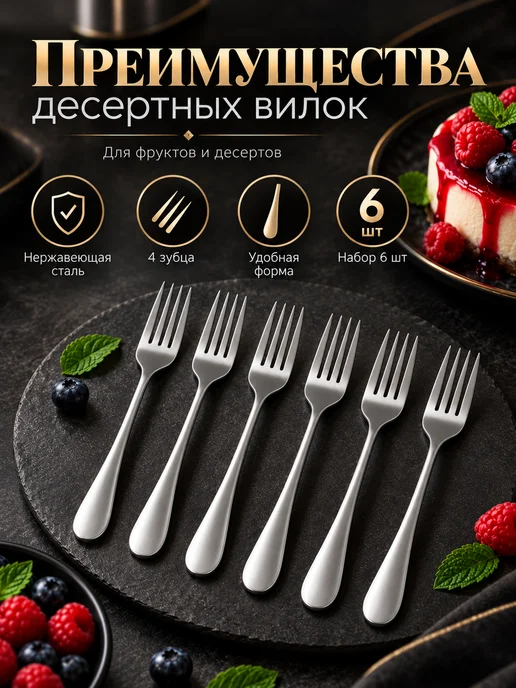 Havli Professional Вилки десертные 6 шт, 6 шт, фото 2
