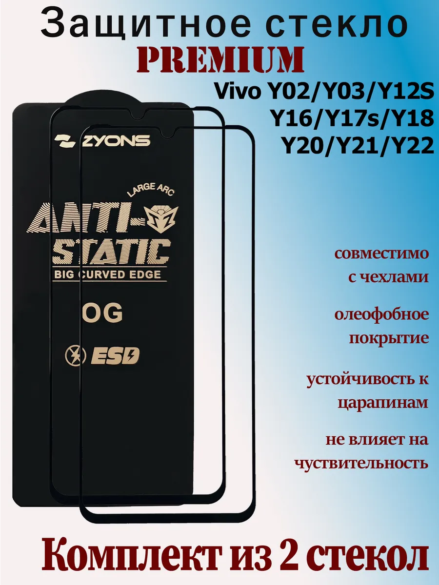 Защитное стекло для Vivo Y02, Y03,Y16, Y17s, Y18, Y20, Y21
