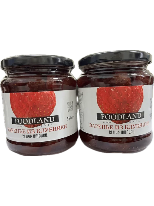 FOODLAND Варенье из клубники 580 гр 2 банки, 580 г