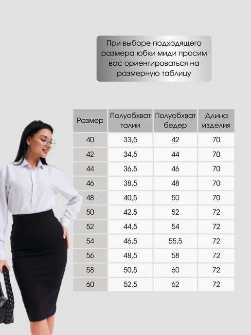 Levin Art Юбка карандаш миди трикотажная офисная, черный, фото 4