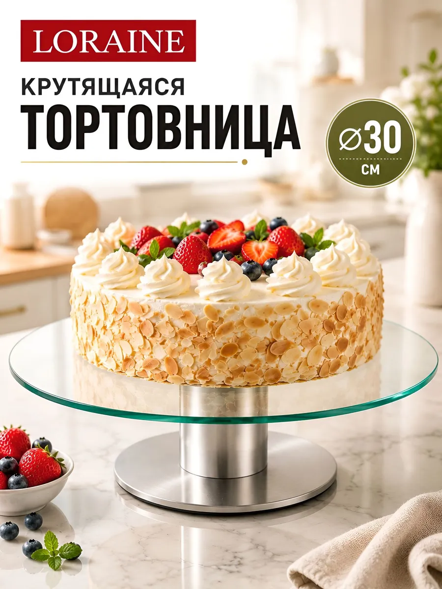 Тортовница вращающаяся на ножке 30 см