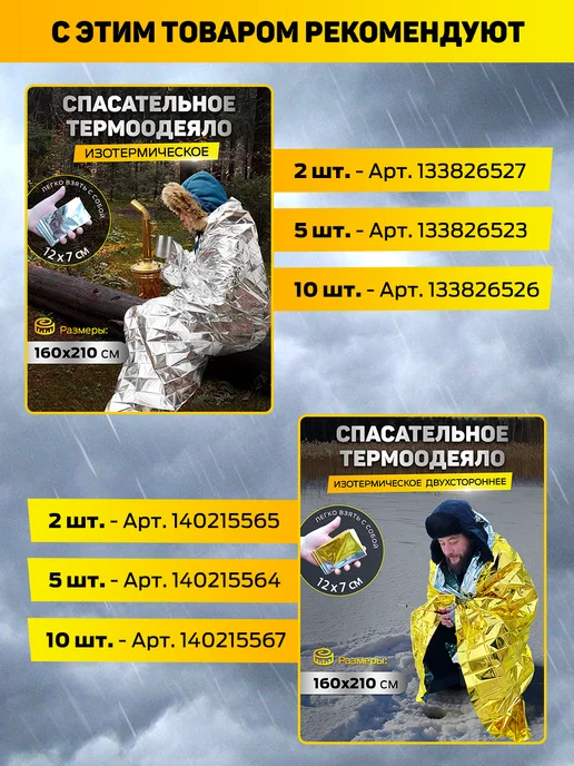 САМОВАРЫЧ.РФ Спасательный дождевик термо 5 шт, 10 шт, фото 7