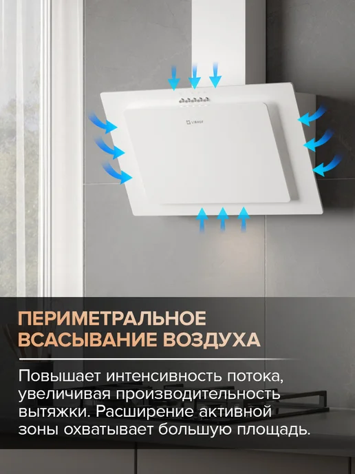 Libhof Вытяжка кухонная 60 см наклонная LV-6360 black, белый, фото 4