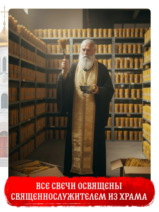 Свечилия Свечи церковные восковые освящённые №140 пачка 2кг 700 штук, 2 кг, фото 3