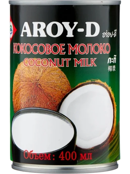 Aroy-D Молоко кокосовое 70% 18.5%, 400 мл, 400 мл