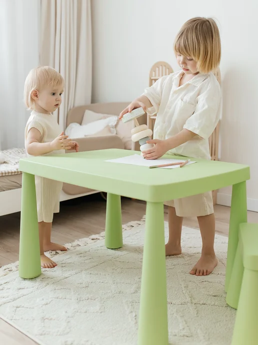 BABYROX Пластиковый стол детский маленький для рисования MINI, зеленый, фото 2