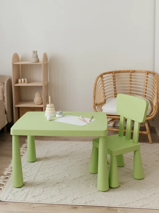 BABYROX Пластиковый стол детский маленький для рисования MINI, зеленый, фото 3