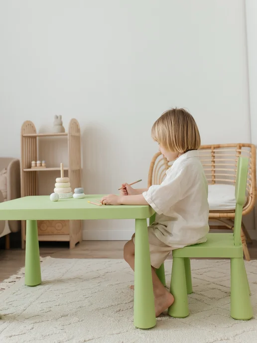 BABYROX Пластиковый стол детский маленький для рисования MINI, зеленый, фото 4