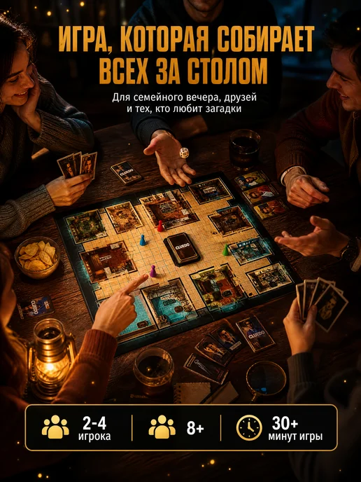 Умные игры Детективная настольная игра для детей для компании и семьи, синий, фото 4
