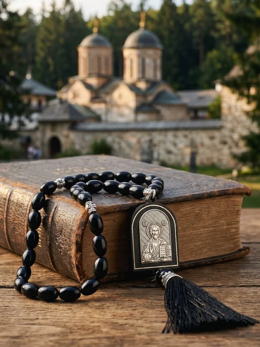 NEW COLLECTION №1 Четки бусы православные в машину икона освящен, черный