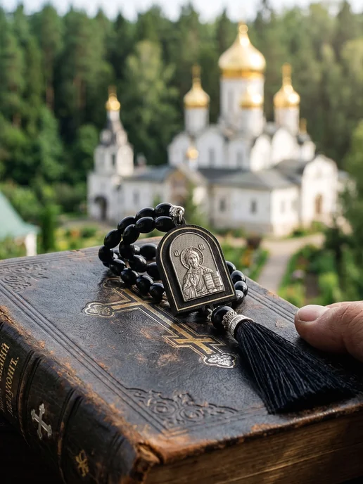 NEW COLLECTION №1 Четки бусы православные в машину икона освящен, черный, фото 2