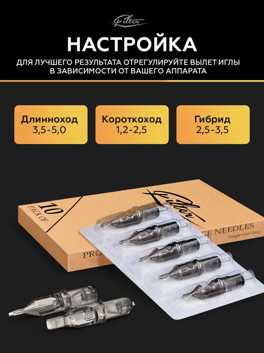 EZ Tattoo EZ Filter Картриджи иглы для тату 35 3 5 RL 35 5 7 RM, вариант, фото 8