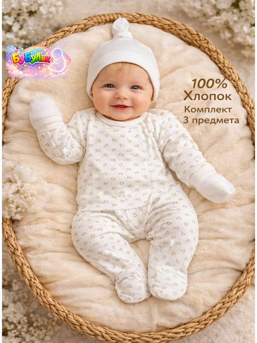 Комплект 3 предмета для новорожденных детей