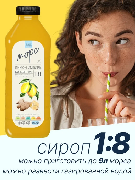БОРКОВСКОЕ ПОМЕСТЬЕ Морс Лимон-Имбирь, концентрат 1л, натуральный, 1 л, фото 3