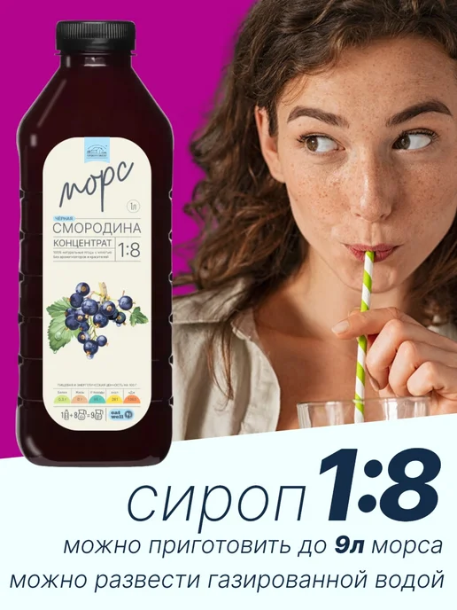 БОРКОВСКОЕ ПОМЕСТЬЕ Морс Черная смородина, концентрат 1л, натуральный, 1 л, фото 3