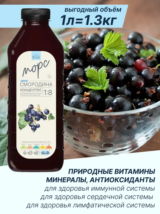 БОРКОВСКОЕ ПОМЕСТЬЕ Морс Черная смородина, концентрат 1л, натуральный, 1 л, фото 5