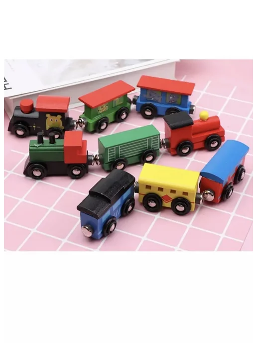 Alim_Toys Детский деревянный паровозик сортер из дерева на магнитах, вариант, фото 3