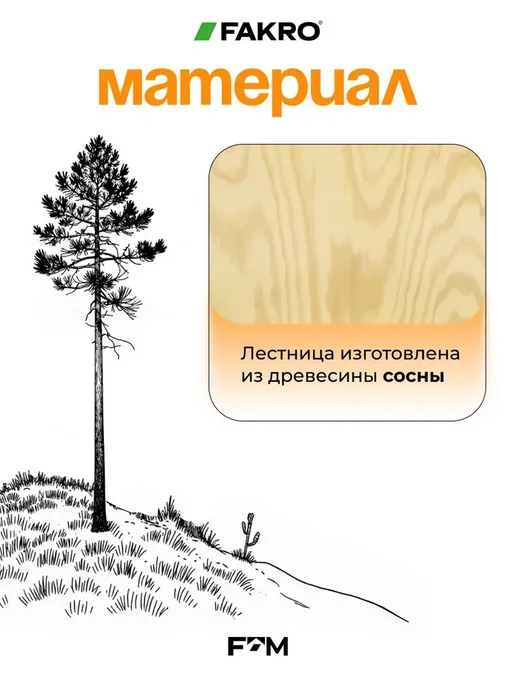 FAKRO Лестница чердачная с люком деревянная LWS 70х100x280, 100x280, фото 8