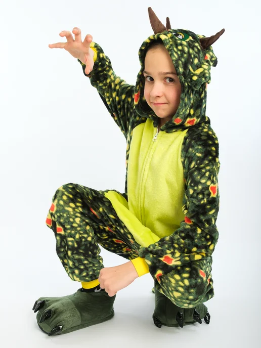 Лилия Fashion Кигуруми для детей единорог, зеленый, фото 3
