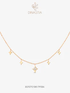 Колье на шею с подвесками золотое DINASTIA.GOLD 293796090 купить за 7 861 ₽ в интернет-магазине Wildberries