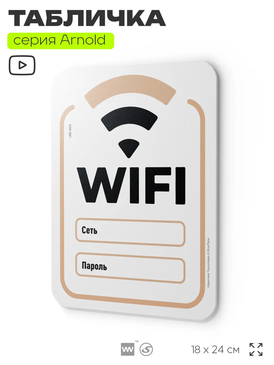 Табличка Wi-fi зона на дверь стену