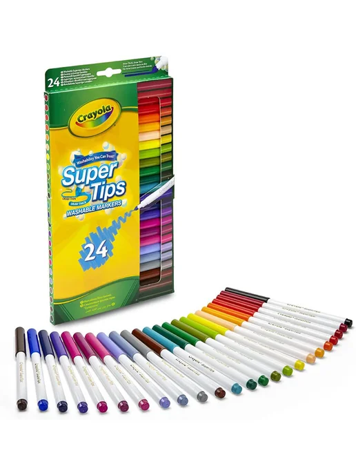 Crayola Фломастеры смываемые Supertips, 24 шт, 24 шт, фото 2