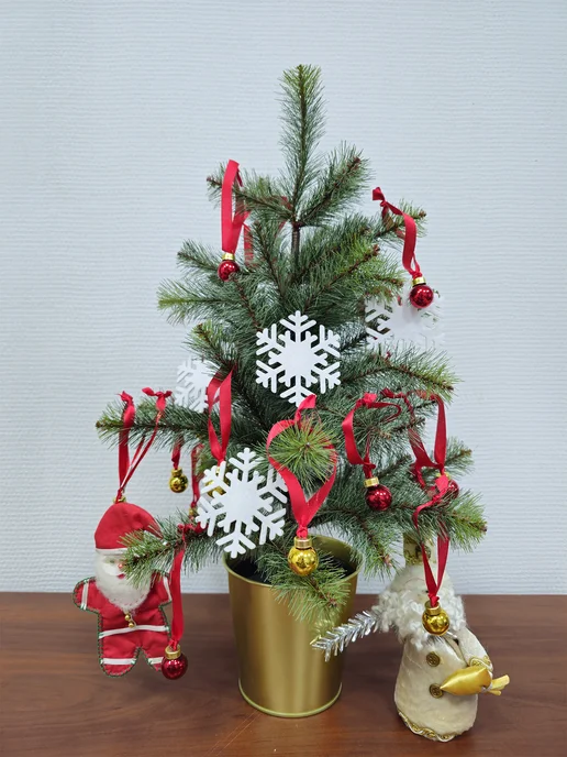 ThermoArt Designs Снежинки из фетра на елку и окна новогодние украшения, белый, фото 2