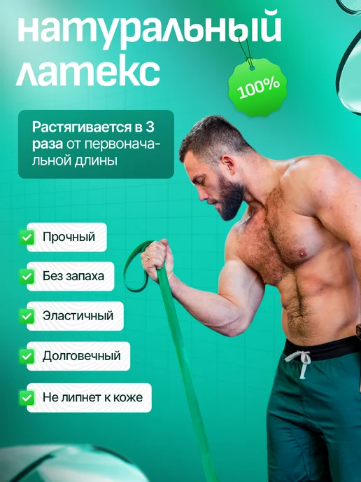 BurnBand Резинка для фитнеса и подтягивания на турник, зеленый, фото 5