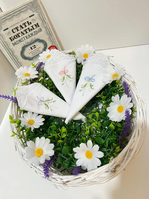 Дримфэмили Носовые платки набор 3 штуки, белый, фото 2