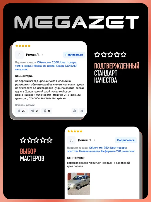 MEGAZET NANO Автомобильная краска Мускари 426, 750 мл, 750 мл, фото 3